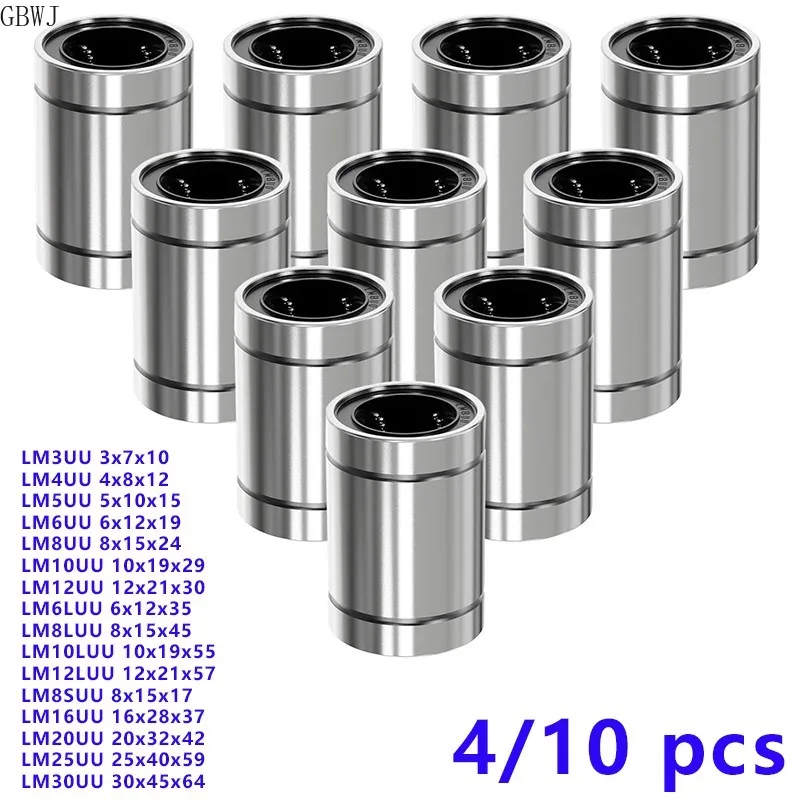 Linear Ball Bearing Linear Bushing 8mm Rods Liner Rail Linear Shaft Parts DIY CNC 3D Printer LM8UU LM10UU LM16UU LM12UU