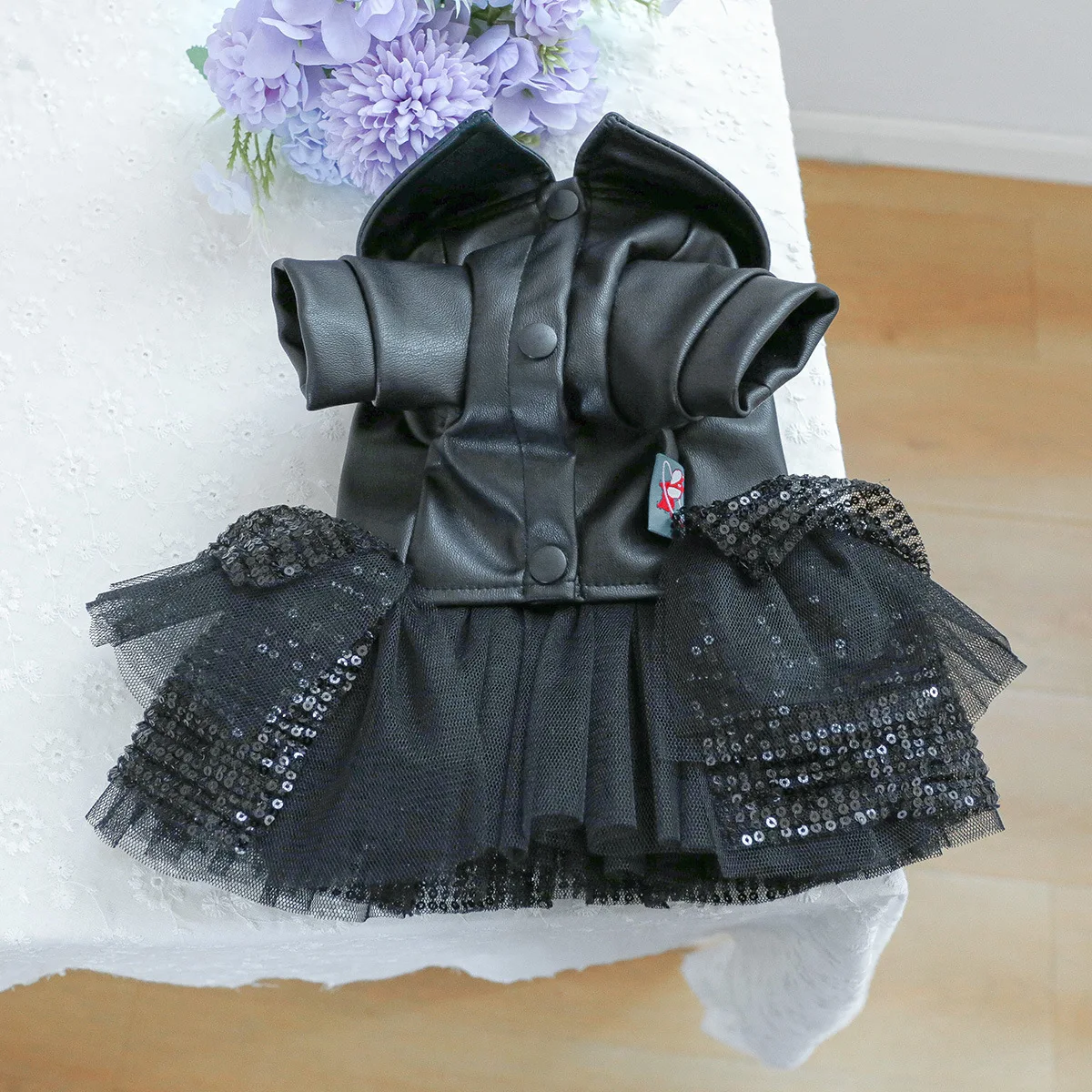 Luxury Brand Dog Clothes Puppy Princess Black Leather Waterproof Autumn Winter Pet Outfit Girl Boy Coat XS XL Elegant Costumes