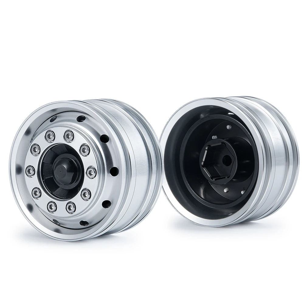 AXSPEED Aluminium Voor Achter Velg Hubs voor 1/14 Tamiya Truck Tractor Trailer Cargo Autobanden Upgrade Onderdelen