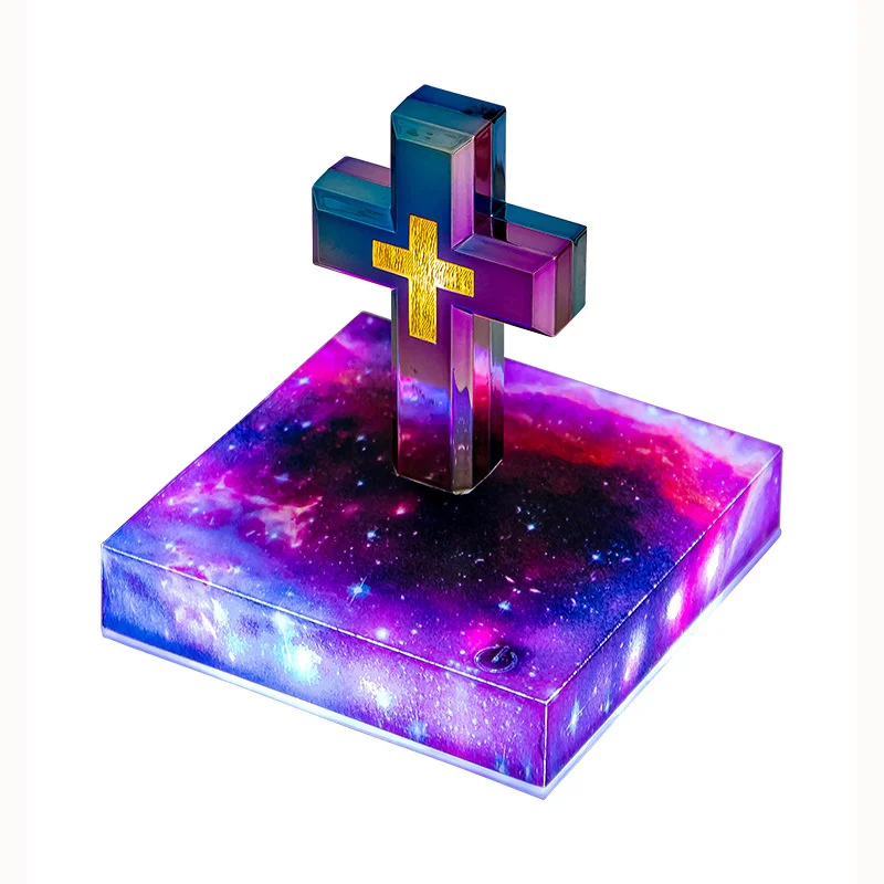 Imagem -05 - Maglev Black Cross Lamp para Jesus Religioso e fé Luz de Comutação Várias Cores Religião Tecnologia Negra Decoração de Móveis