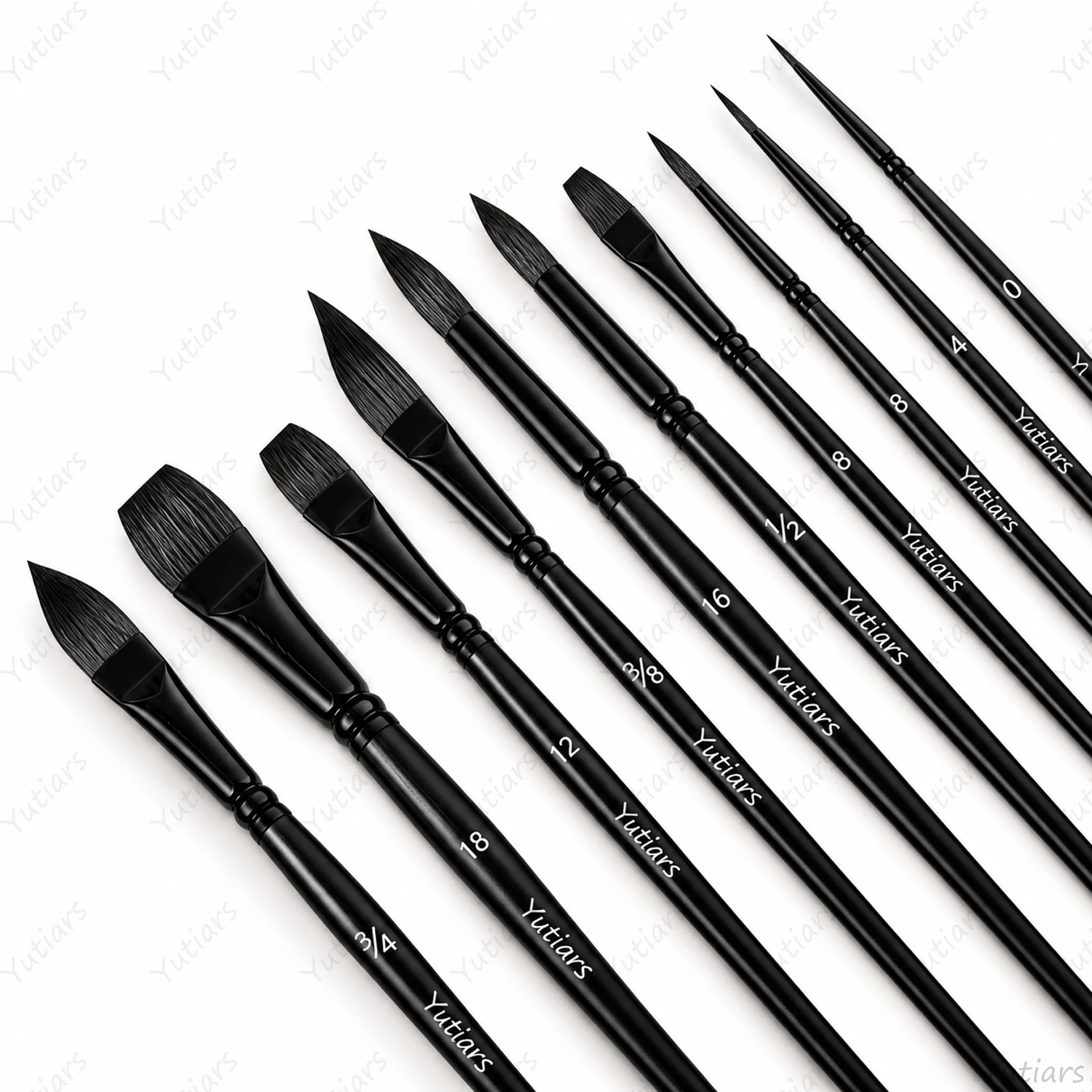 10Pcs Watercolor Paint Brush Set, Multi Shape Artist Brushes for Fine Detail, Wash, Floral, Acrylic Gouache Painting Supplies
