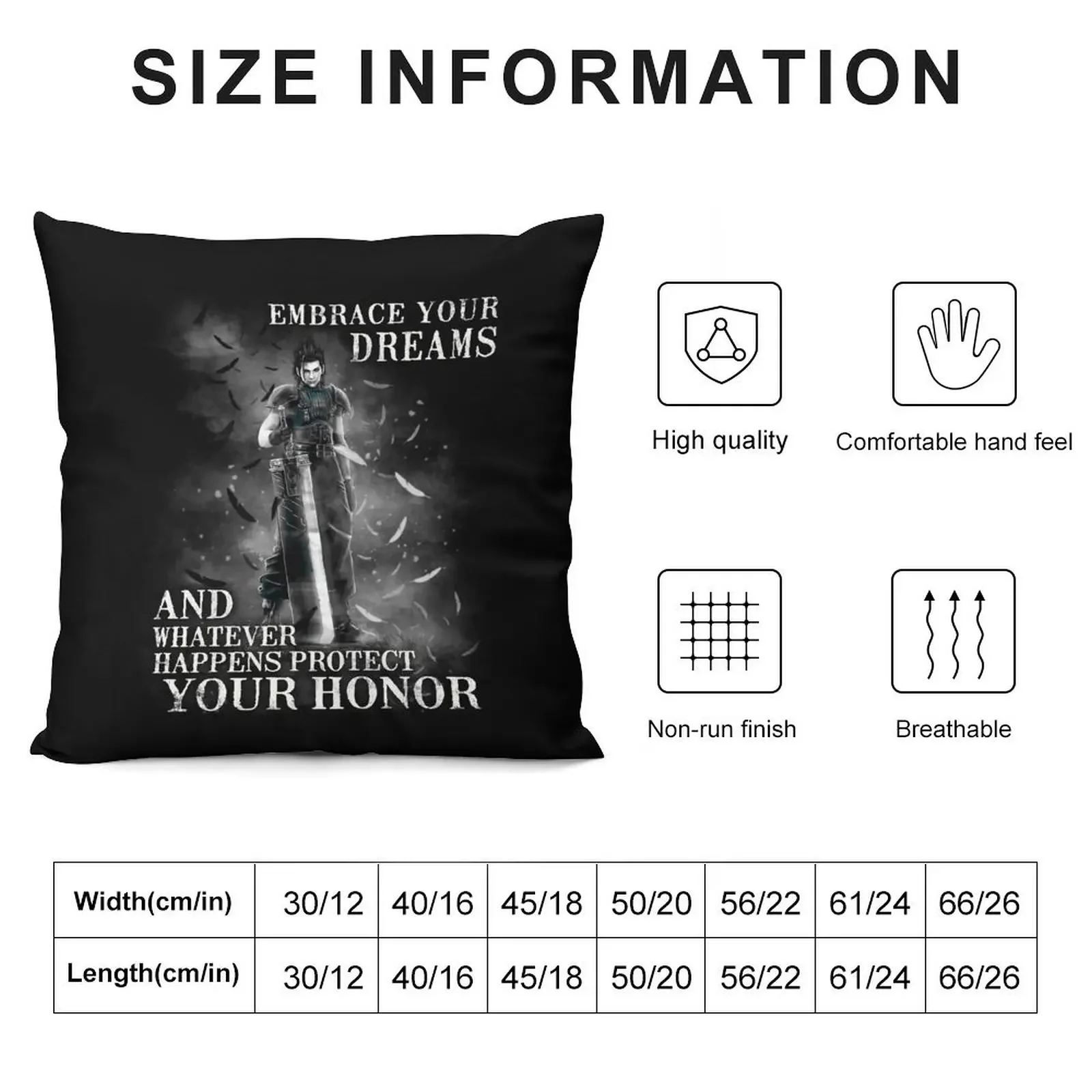 Zack Fair Buster Sword FF7 Throw Pillow Throw Pillow Couch Cushions Cushion Cover Set autumn pillowcase pillow