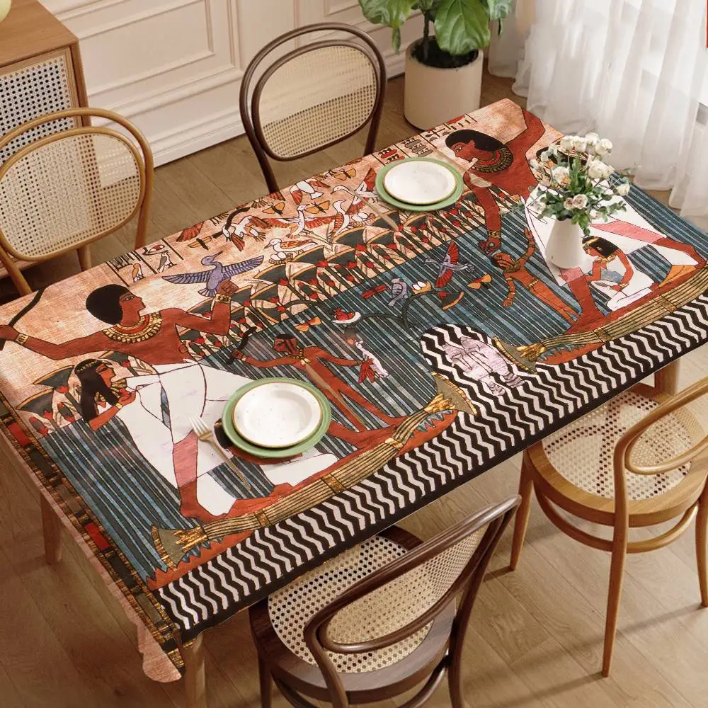 Ancient Egypt Egyptian Rectangle Tablecloths Printed Table Cloth for Farmhouse Holiday Wedding Party Dining Table Decor