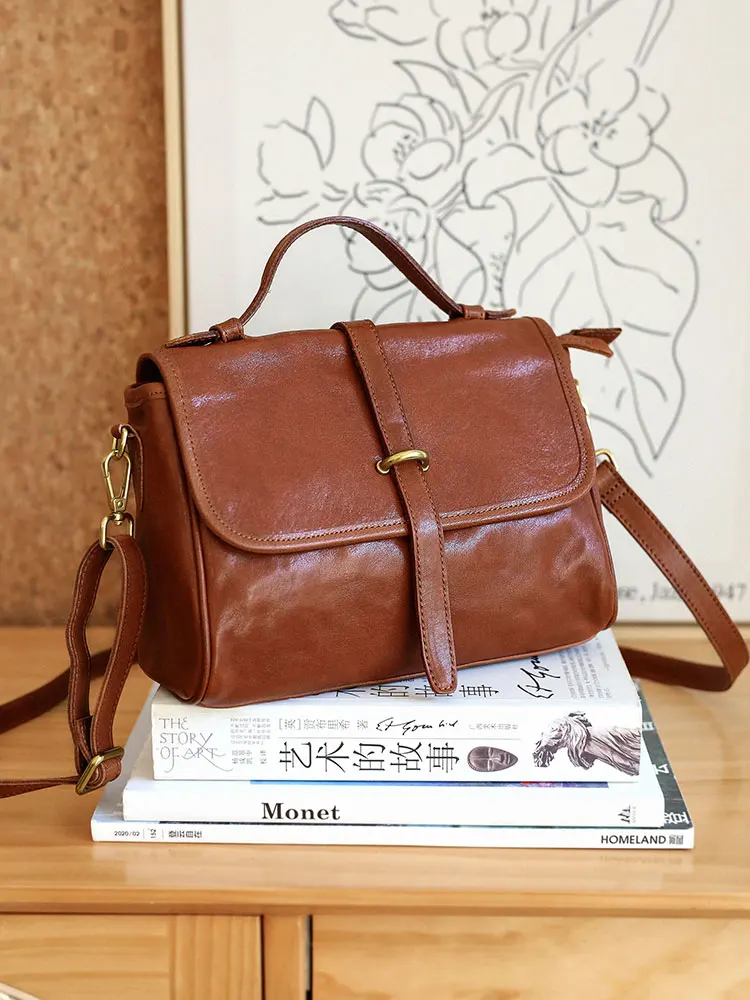 

PNDME daily travel natural soft genuine leather women's handbag fashion handmade real cowhide female shoulder crossbody bag