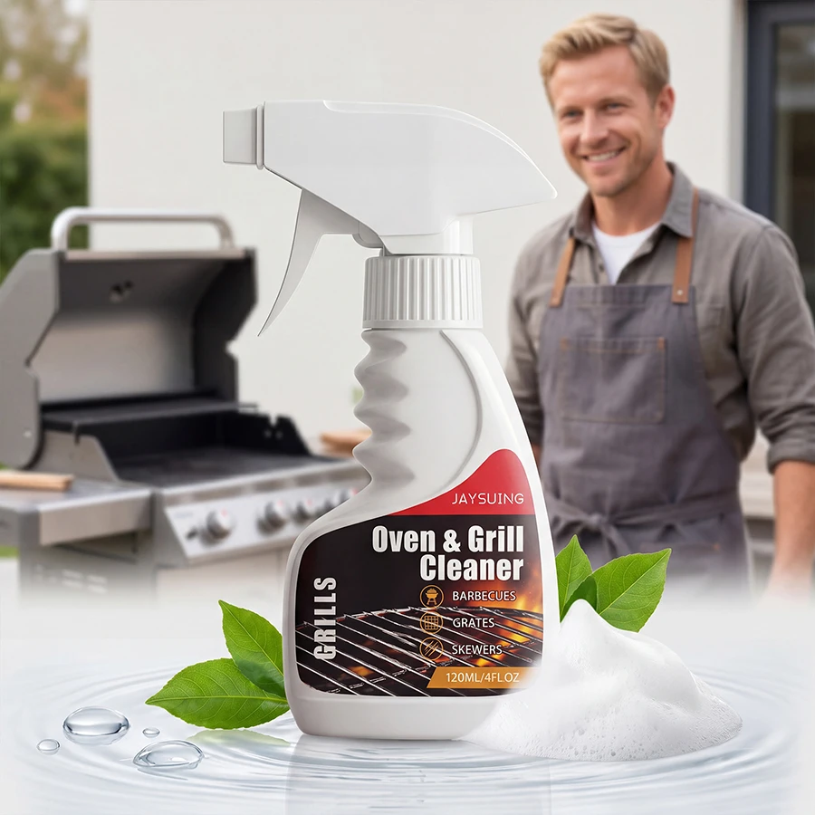 120ml Grill & Oven Cleaner Spray BBQ Grate Degreaser Heavy Duty Kitchen Grease Remover for Barbecue Smoker Outdoor Cooktop