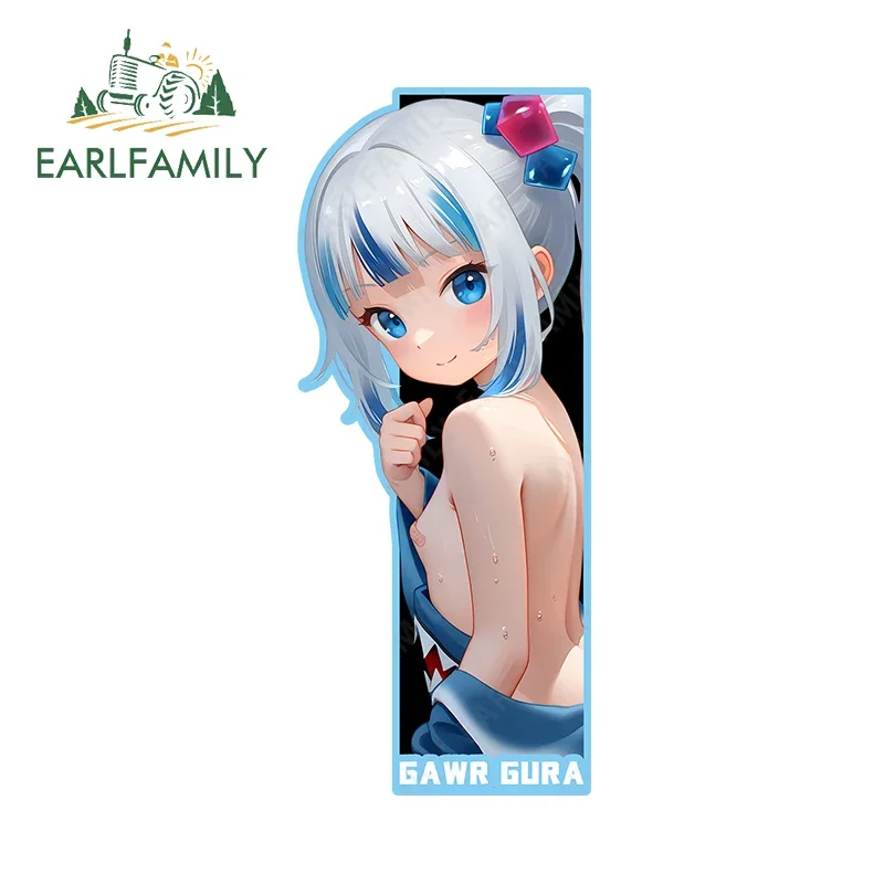 

EARLFAMILY Gawr Gura Half Body Long Strip Car Stickers Bumper Hentai Girl Waist Line Waterproof Decal Vinyl ATV Campervan Decals