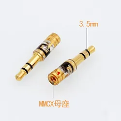 One Pair Gold Plated MMCX/0.78mm Female to 3.5mm Male Converter Adapter for t1 t5p D600 D7100 Z1 Z1R FOCAL ELLEAR Headphones