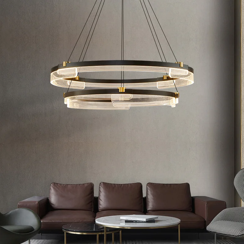 Italian Simple Pendant Lamp Designer Light Luxury Ring Chandelier LED Suspended Light Luminaries Villa Bedroom Parlor Restaurant