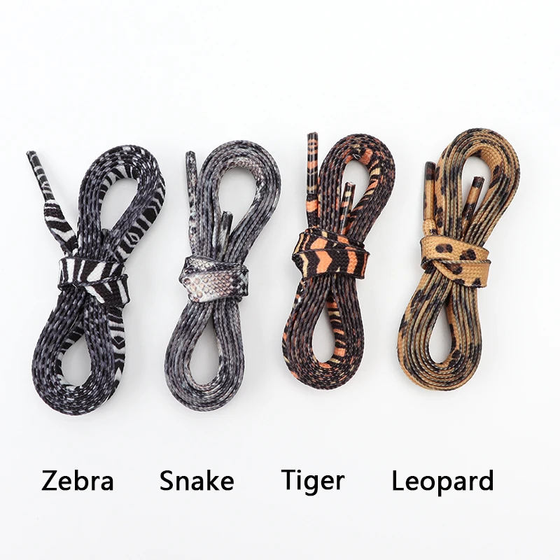 Leopard Zebra Tiger Snake Shoelaces Flat Shoe Laces for Sneakers Animal Pattern Print Shoelace Women Man Luxurious Shoestrings