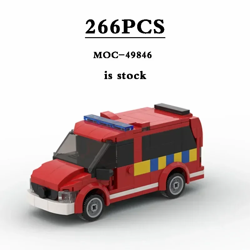 MOC wóz strażacki MOC-49846 Samochód Zabawka Model klocków do budowy 266-częściowy Model ciężarówki Puzzle Chłopiec Zabawki Prezent urodzinowy Prezent świąteczny