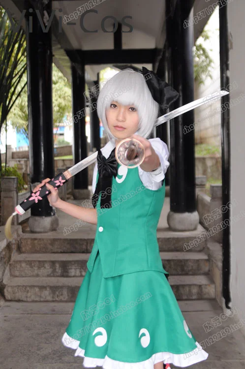 ViVi-Cos Touhou Project Youmu Konpaku Dress Cosplay Costume Cos Game Anime Party Uniform Hallowen Play Role Clothes Clothing