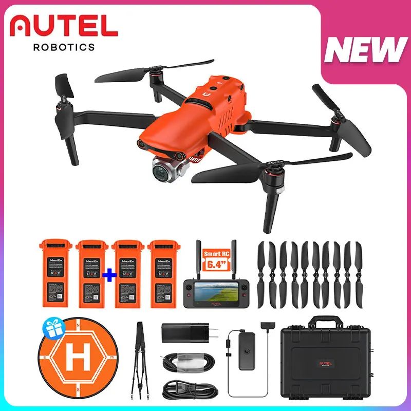 Autel Remote Control Robotic EVO 2 Pro V3 Fly More Bundle 6K HDR Video Drone 15KM Transmission 7100 mAh Battery