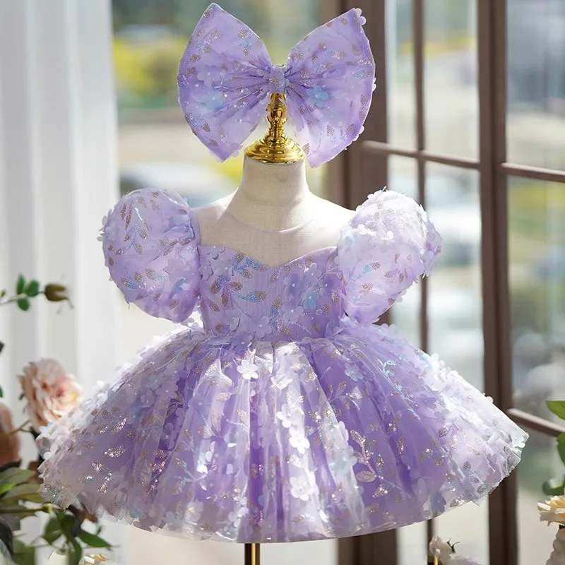 Robe de princesse à paillettes pour filles, robe de soirée formelle, robe de reconstitution historique, mariage, nouvel an, enfants adolescents,