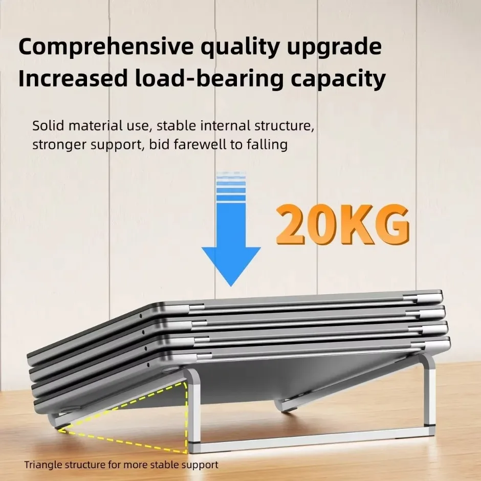 Foldable Non-slip Notebook Holder Portable Laptop Stand Aluminum Alloy Support Computer Bracket Ultra light for Macbook Air Pro image 2