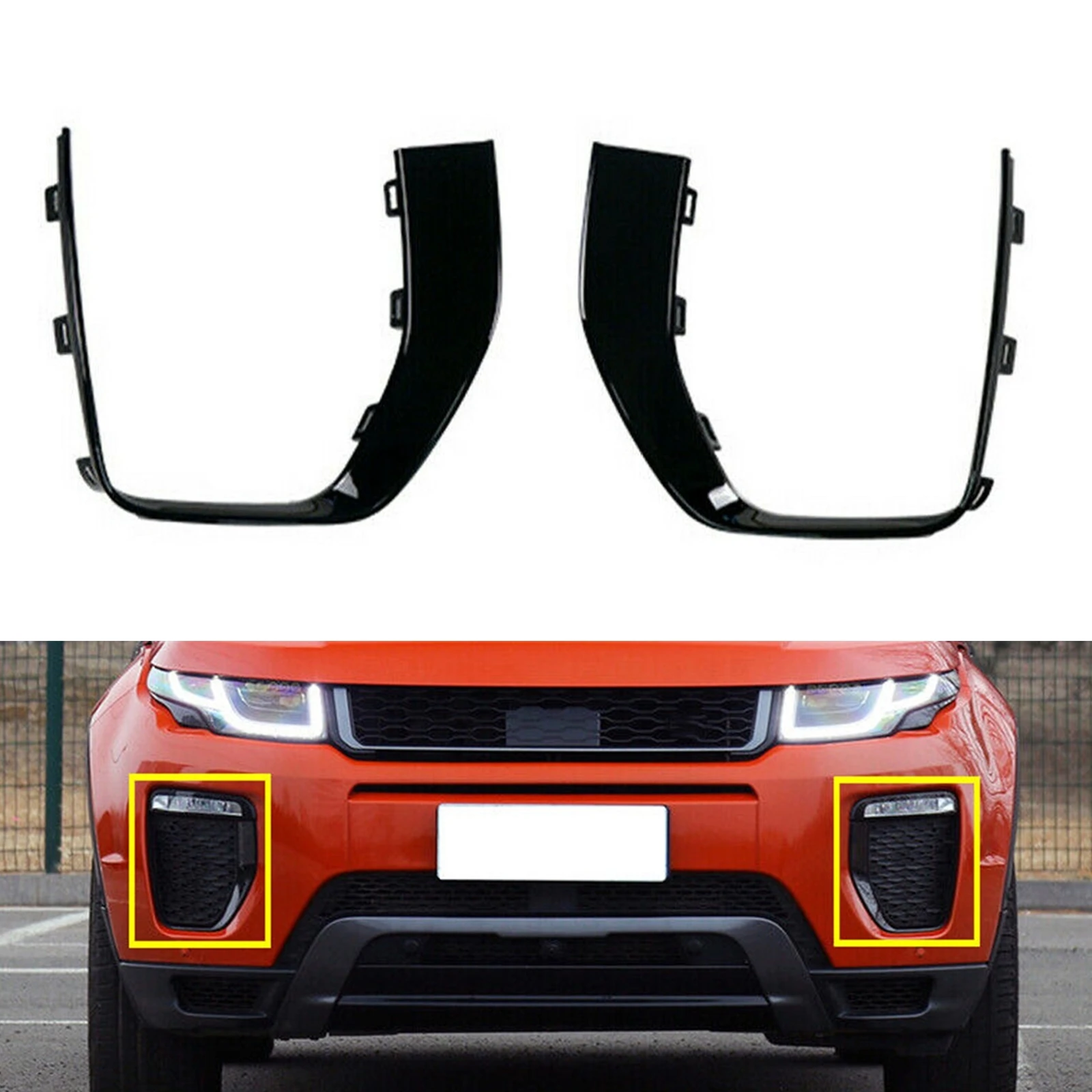 

Car Front Fog Light Cover Frame Trim For Land Rover Range Rover Evoque 2016-2019 LR079387 LR079375 Side Air Vent Hood Splitter