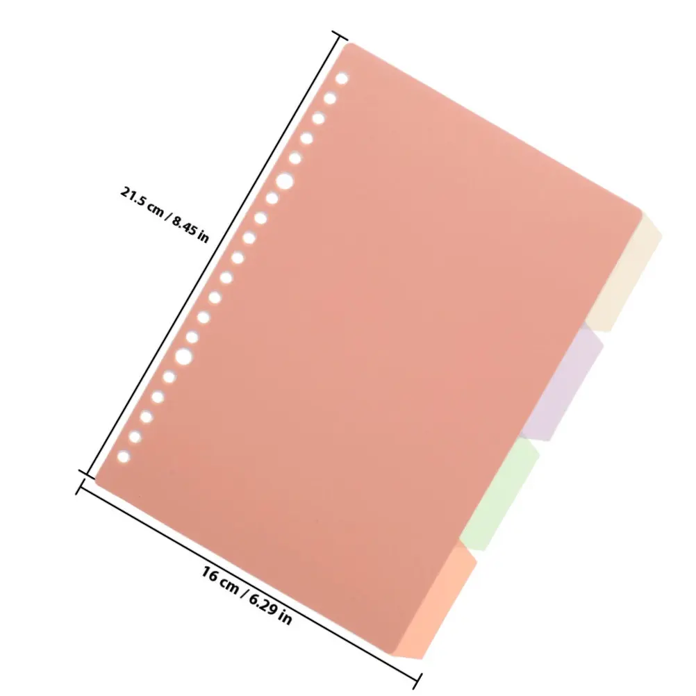 12Sets Binder Index Dividers Plastic Writable Tabs Loose Leaf Page Markers Notepad Notebook Supplies Classification Labels