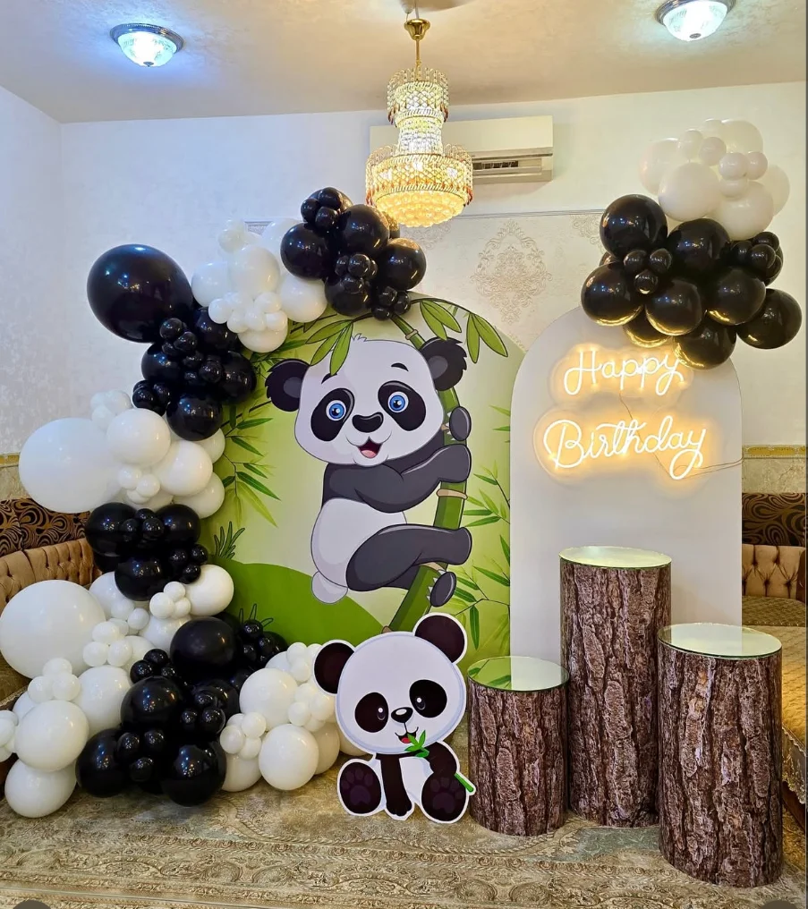 الباندا القواطع استحمام الطفل كرتون KT مجلس فتاة صبي حفلة عيد ميلاد ديكور خلفية صور الدعامة خلفية الوقوف الدعائم