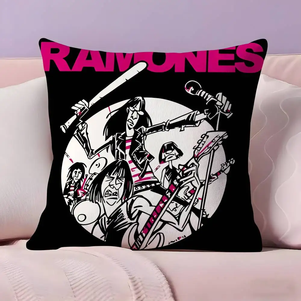 Rock Band R-Ramones Pillow Case Ultra Soft Skin Friendly Fabric Cloud Like Comfort & Concealed Zipper