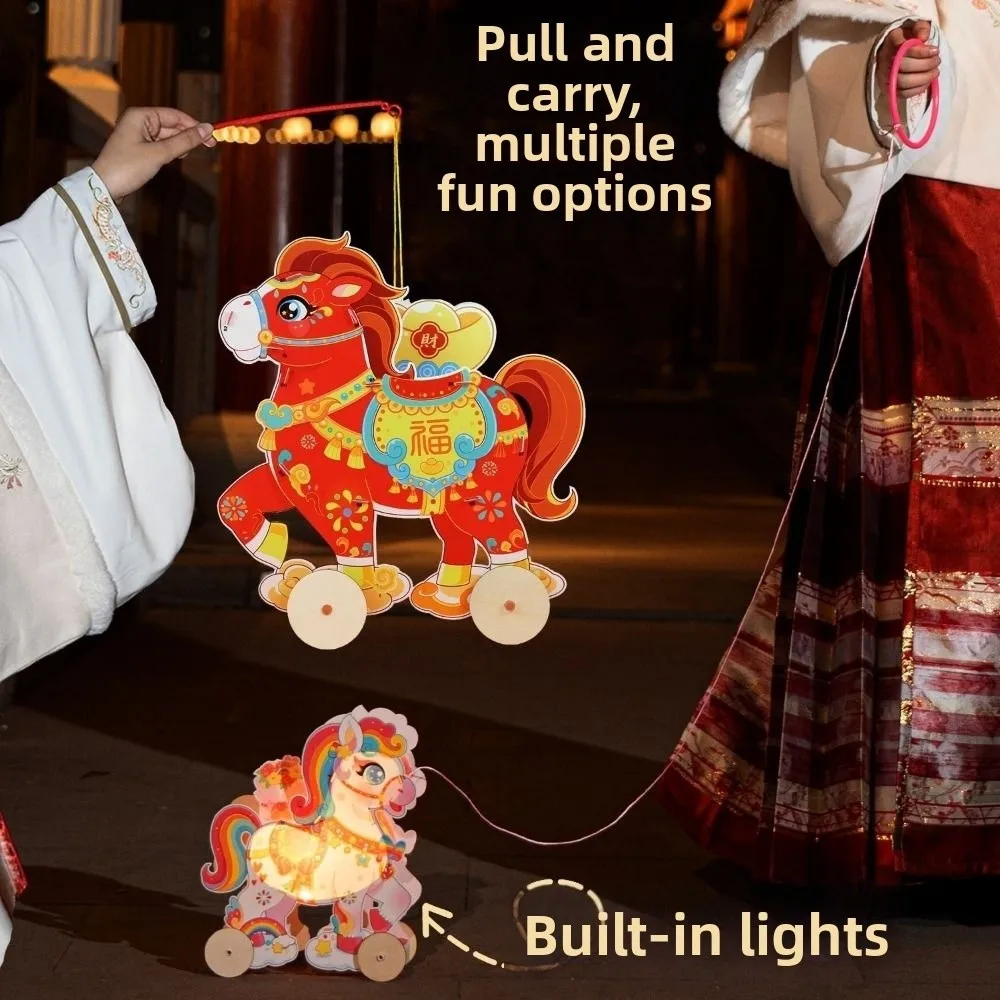 New Handmade 5D Yuanxiao Horse Lantern PP 10 Styles DIY Lantern Children Spring Festival Lantern