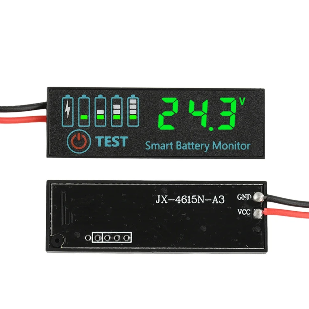 DC 7-55V Lithium Battery Capacity Indicator, LED Digital Display Voltmeter Charging Status Tester Smart Battery Monitor