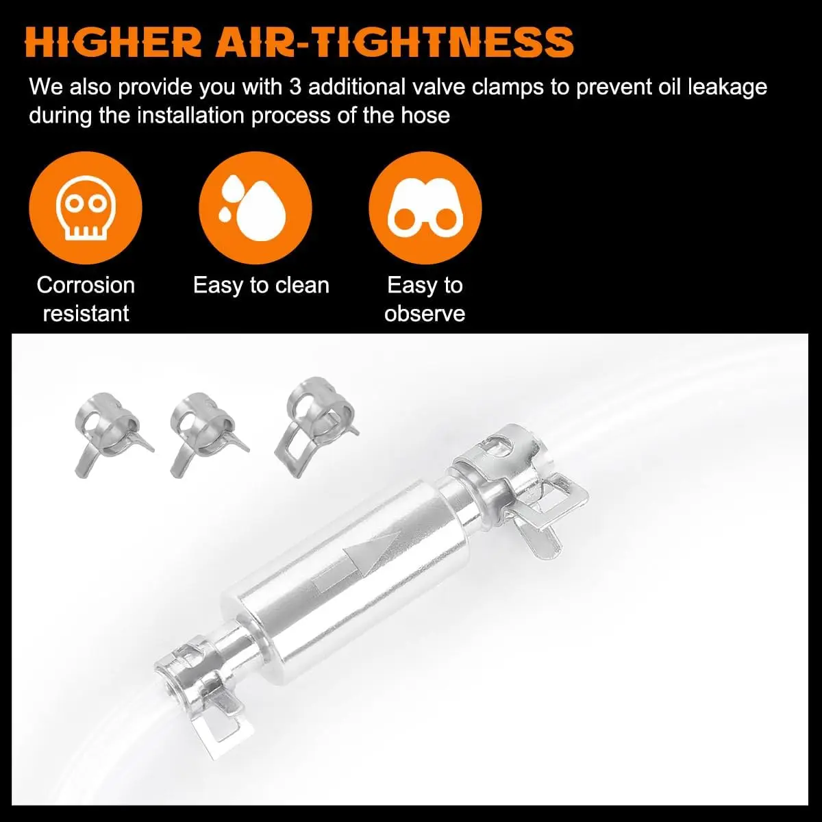 1/2Pcs Motorcycle Brake Bleeding Oil Change Pump Tool with One Way Hydraulic Clutch Tube Set Hose Leak-Proof Exhaust