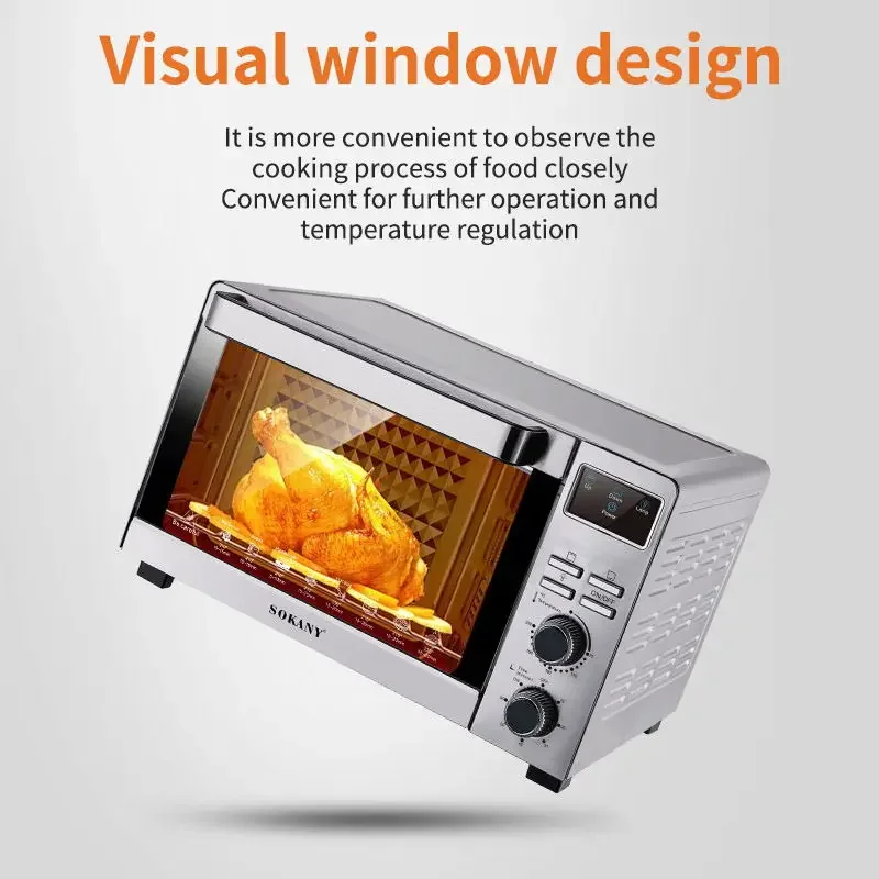 

-Sokany для духовки высокой мощности 1500 Вт, 35 л, нагревательные элементы из нержавеющей стали, тостер, духовка