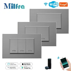 Milfra Tuya Smart Wifi/Zigbee Schakelaar Afstandsbediening Aan Uit Lichtgrijze Schakelaar Ondersteuning Spraakbesturing Alexa Google Thuiswerk met Homekit