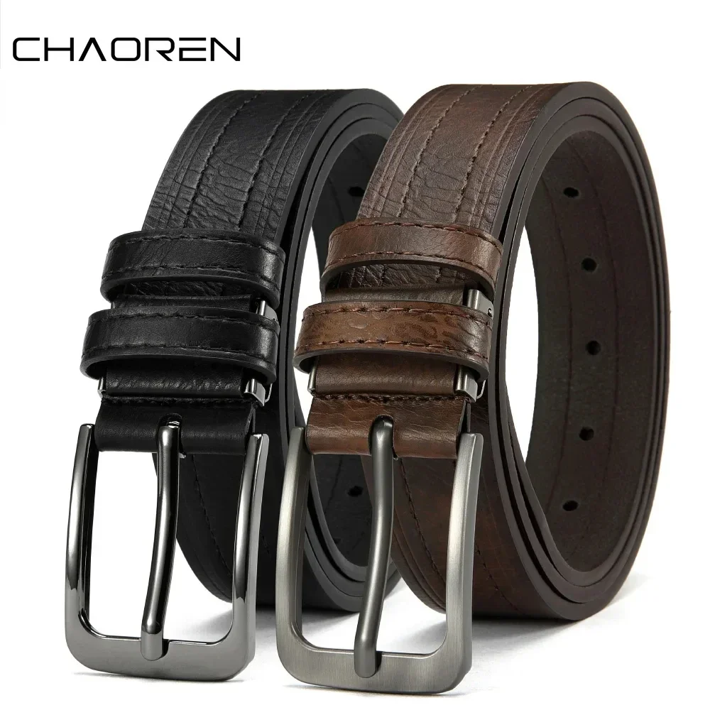 الرجال الجلود الموضة الكلاسيكية حزام معدني دبوس مشبك جلد البقر عادية الرجال Vintage أحزمة جان حزام الهدايا للنساء