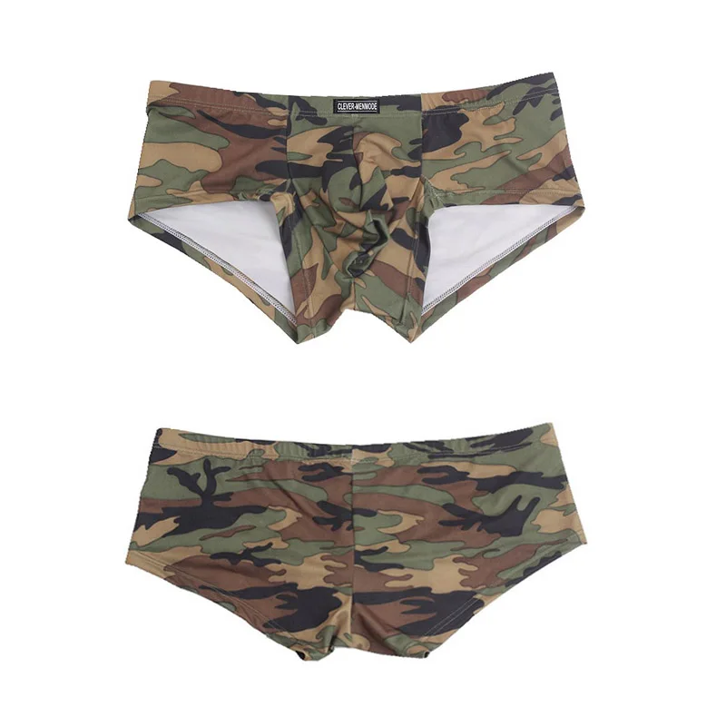 

Camouflage Men Boxer Briefs Fitness Trunks Underwear Comfortable Quick-drying Mini Boxers Sport Running Shorts Underpants
