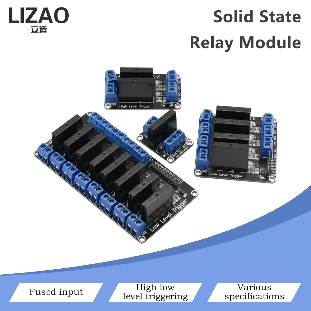 Multi-channel Solid State Relay Module High / Low Level Trigger Optional Fuse Input Protection Contactless SSR Board