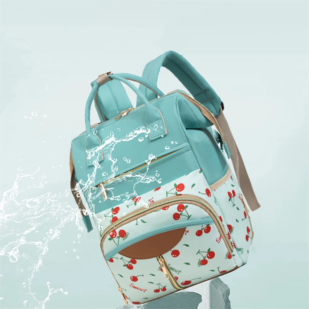 ママバッグ ブルーチェリー 多層収納 クイックグラブ 紛失防止・盗難防止 ママと赤ちゃんのための良いもの 収納