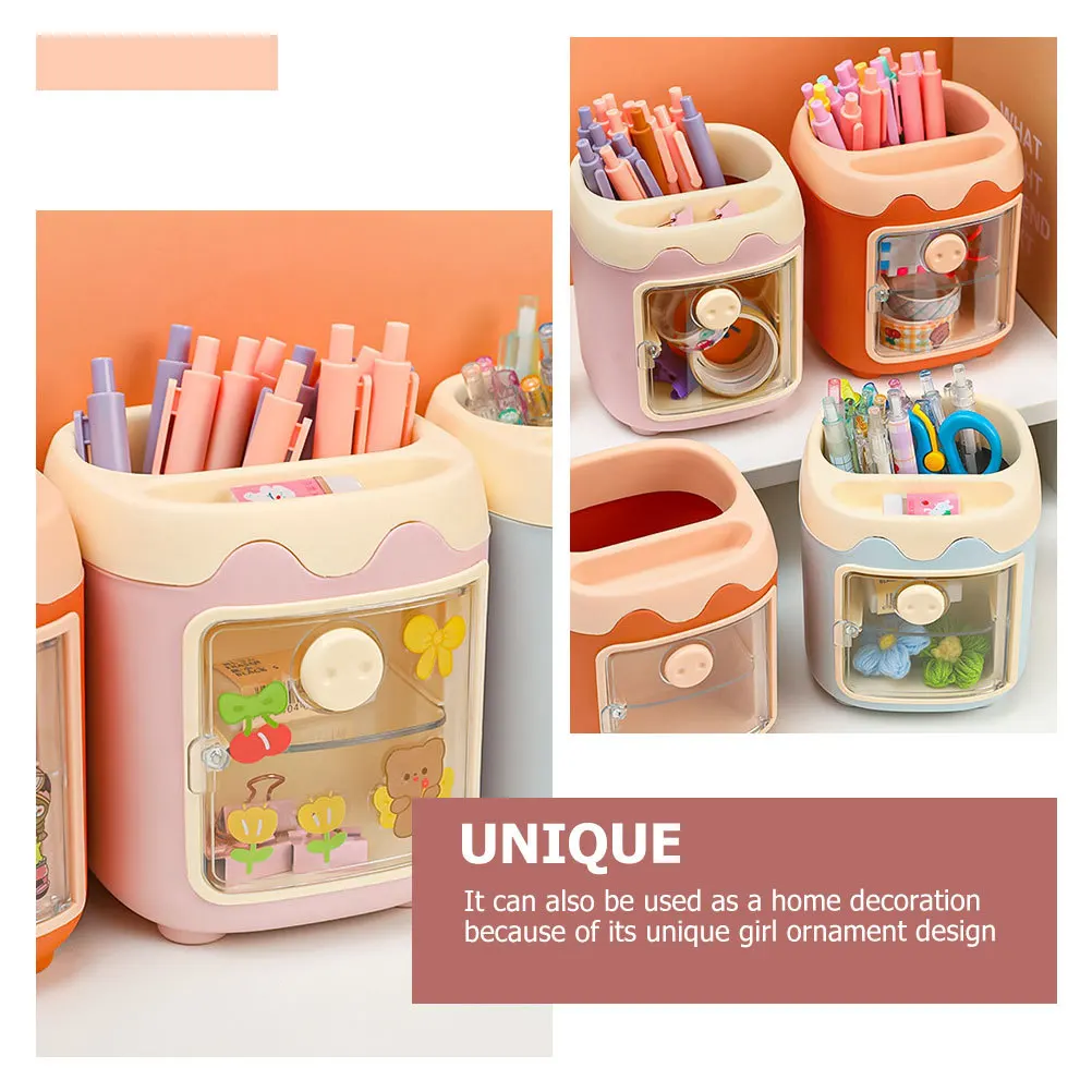 

3Pcs Pig-Shaped Pen Organizer Premium Plastic Stationery Container with Ample Space for Home Office Hotel School Use Decorative