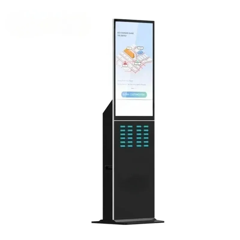 Popular and low-priced 43 inch high-definition LCD digital sign with mobile phone charging station for sharing business