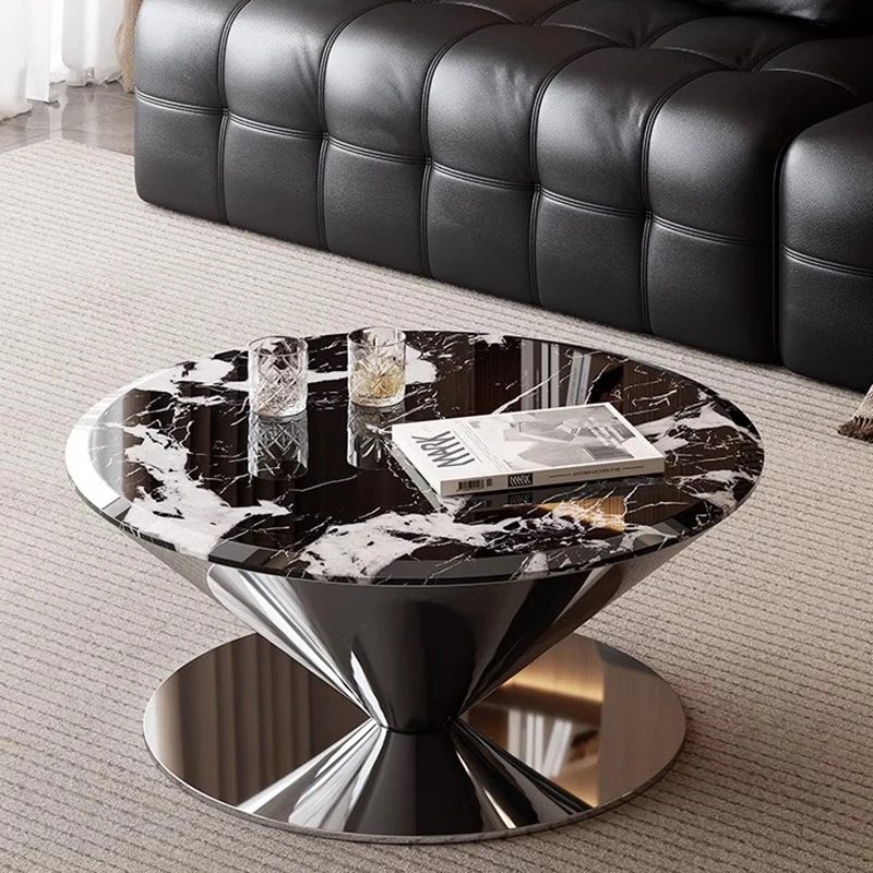 Table d'Appoint Ronde Transparente, Table Basse de Service Minimaliste, Meuble de Salon, Mobilier de Suite, Design Moderne sur Pied