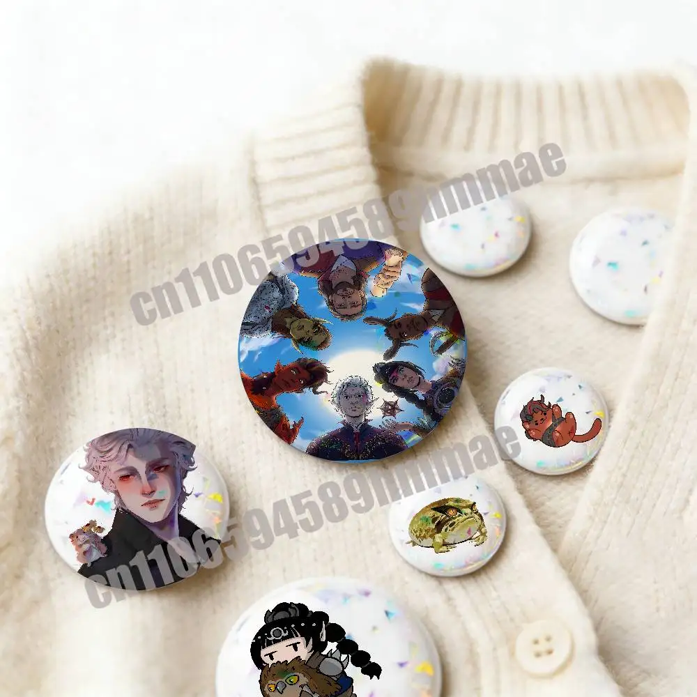 For B-Baldurs G-Gate 3 Astarion Emblem Round Pins Insignia Badge Cover Ornament 75mm Cosplay Brooch Button
