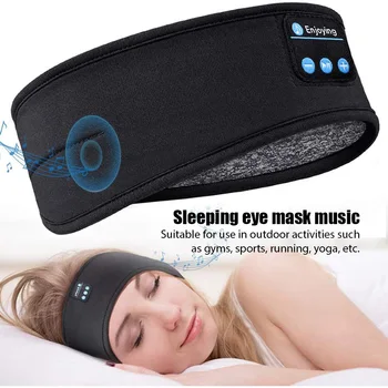 Bandeau Bluetooth sans fil, écouteurs de couchage, écouteurs de sport, chapeau de musique avec haut-parleurs stéréo HD fins, masque pour les yeux pour dormir sur le côté