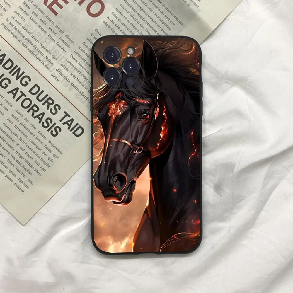 Animal Steed Horse Phone Case Silicone Soft For 15 iphone 14 13 12 11 Pro Mini XS MAX 8 7 6 Plus X 2020 XR Shell