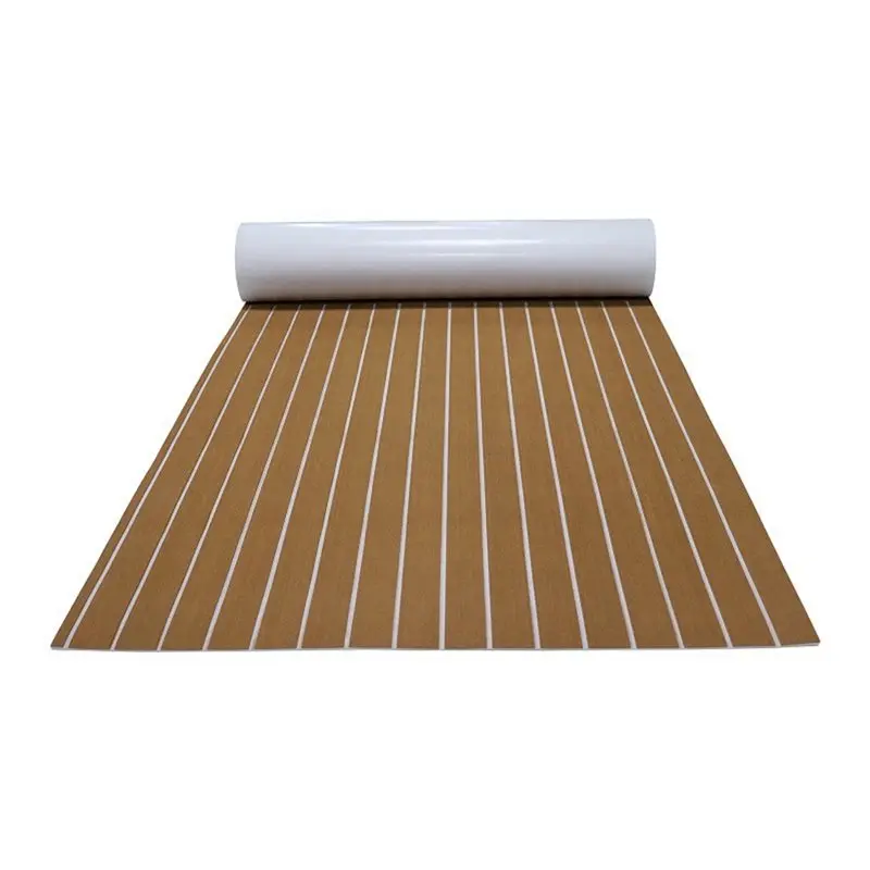 【FLASH DEAL】Non Slip Pad 2400X600mm EVA Teak Decking Sheet Boat Flooring Fit For Yacht Touring Car