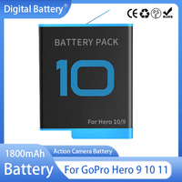 For GoPro Hero 11 10 9 Battery 1800mAh Rechargeable Battery Storage For GoPro Hero10 Action Sports Camera Lithium Battery Pack