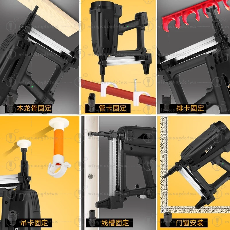 Multifunctional Gas Nail Gun, Cordless Steel Nail Gun for Cement, Woodworking and Construction