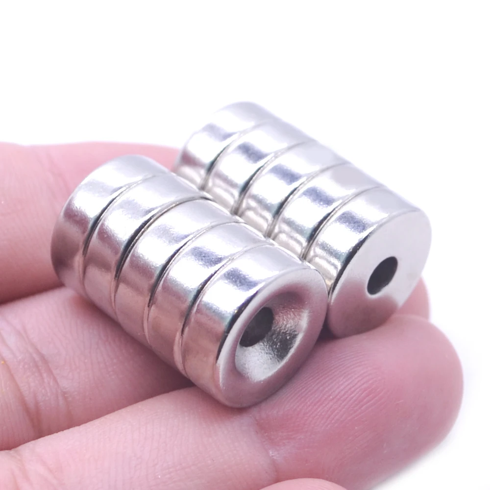 2pcs-1000pcs 15mm x 5mm Strong Magnets 15x5 15mm*5mm Countersunk Ring Hole 5mm Rare Earth Neodymium new  shipping 15*5-5mm imane