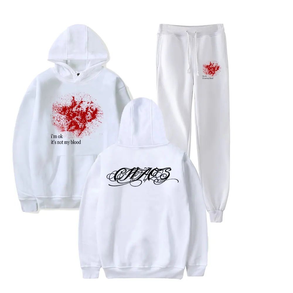 IM OK Merch Ken Carson Vintage 90s HOODIE Merch Hoodies Set Men Women Hoodies Pants Outerwear Two-Piece Suit PULLOVER