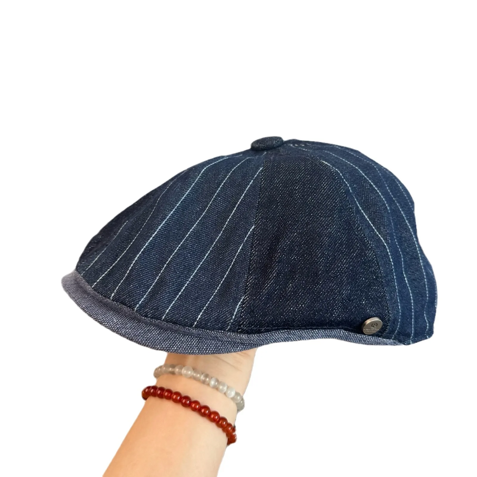 bone-unissex-japones-retro-de-denim-listrado-lavado-estilo-britanico-para-protecao-solar-ao-ar-livre-gorras-primavera-outono