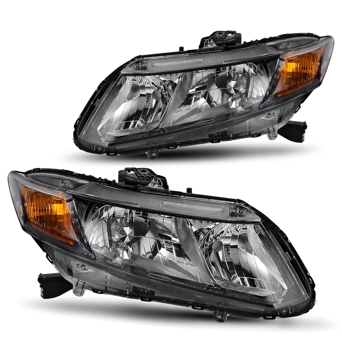 Black Headlights For 2012-2015 Honda Civic Sedan 4-Door 2012 2013 Coupe Headlamp view 2