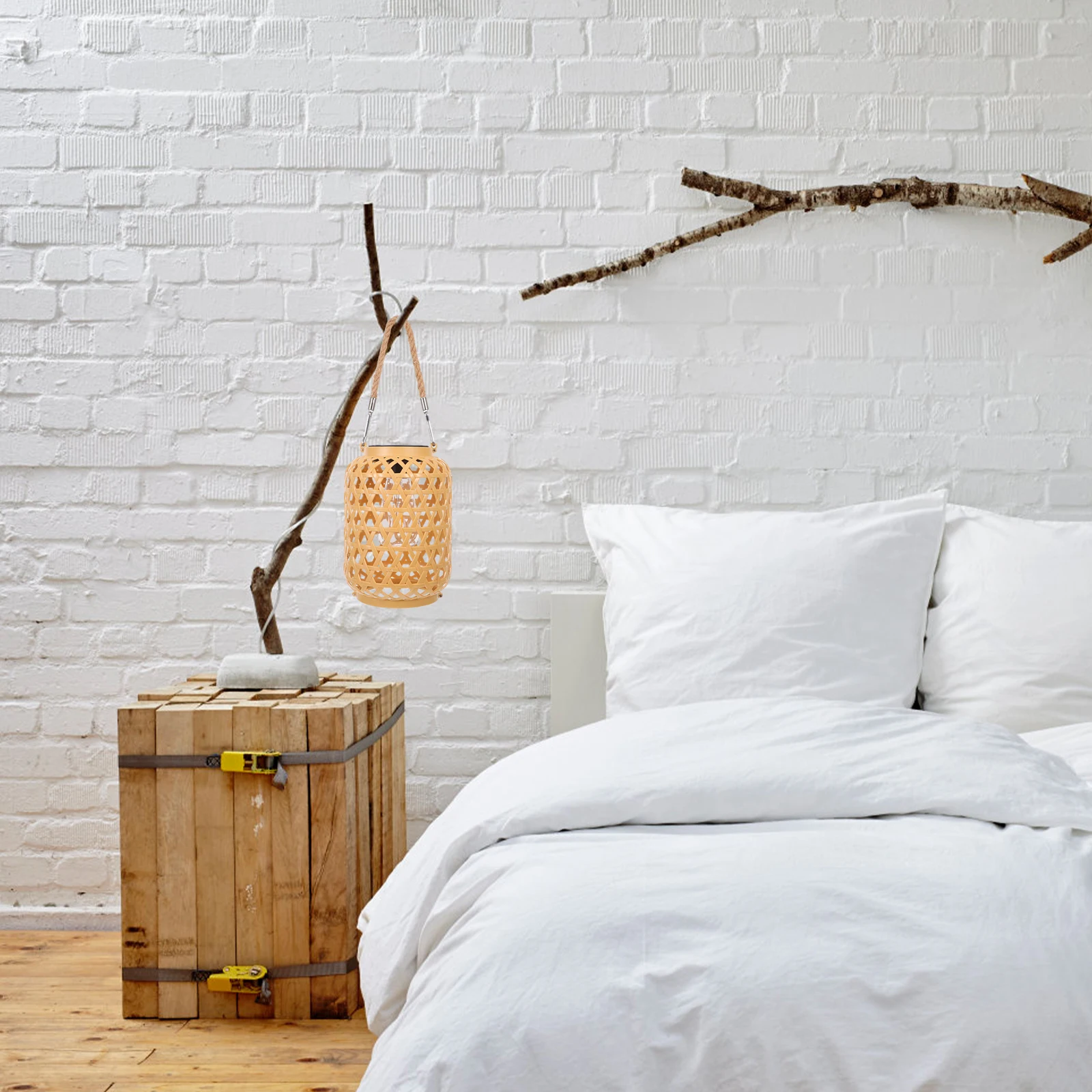 

Solar Lantern Lamps with Handle Lights Outdoor Hanging LED Lanterns Vintage Waterproof White