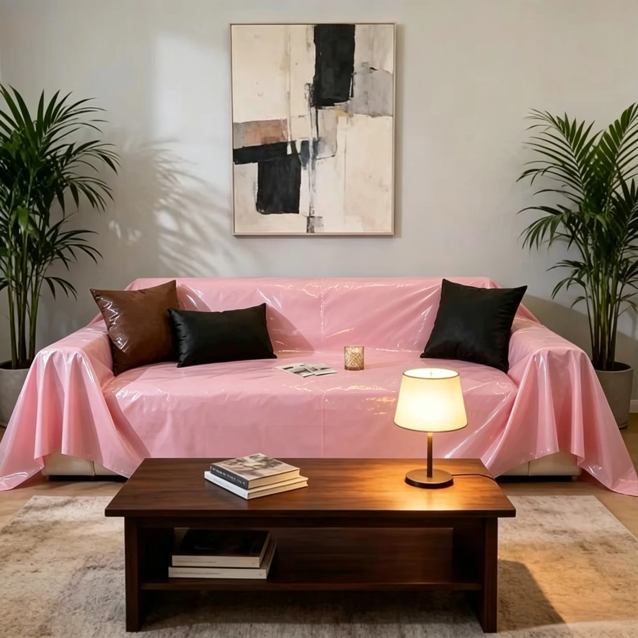 Sofa PVC Cover Thin Plastic Waterproof Sofa Cover Dustproof Moisture-Proof Easy Clean Household Portable Anti Fouling Cover