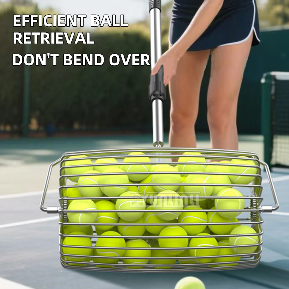 Multi‑Sport Ball Collector for Tennis Pickleball Golf Table Tennis, Stainless Steel Roller Ball Picker