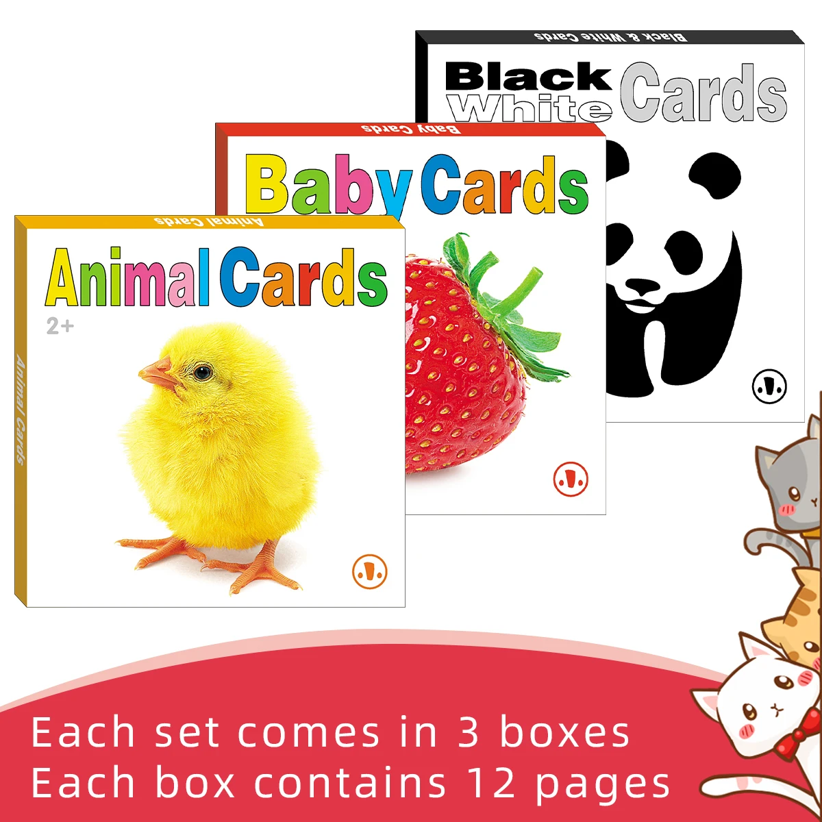Tarjetas de estimulación Visual para niños de 0 a 2 años, Ejercicio para la vista de su bebé, mejora la cognición de su bebé, primer regalo