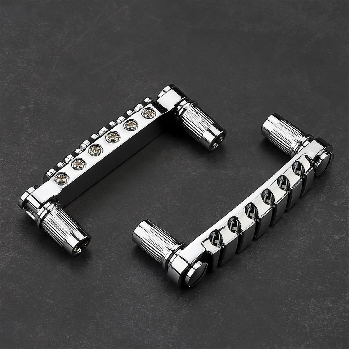 

Tune-O-Matic Electric Guitar Bridge +Guitar Stop Bar Tailpiece with Anchors and Studs for LP SG Guitars Chrome