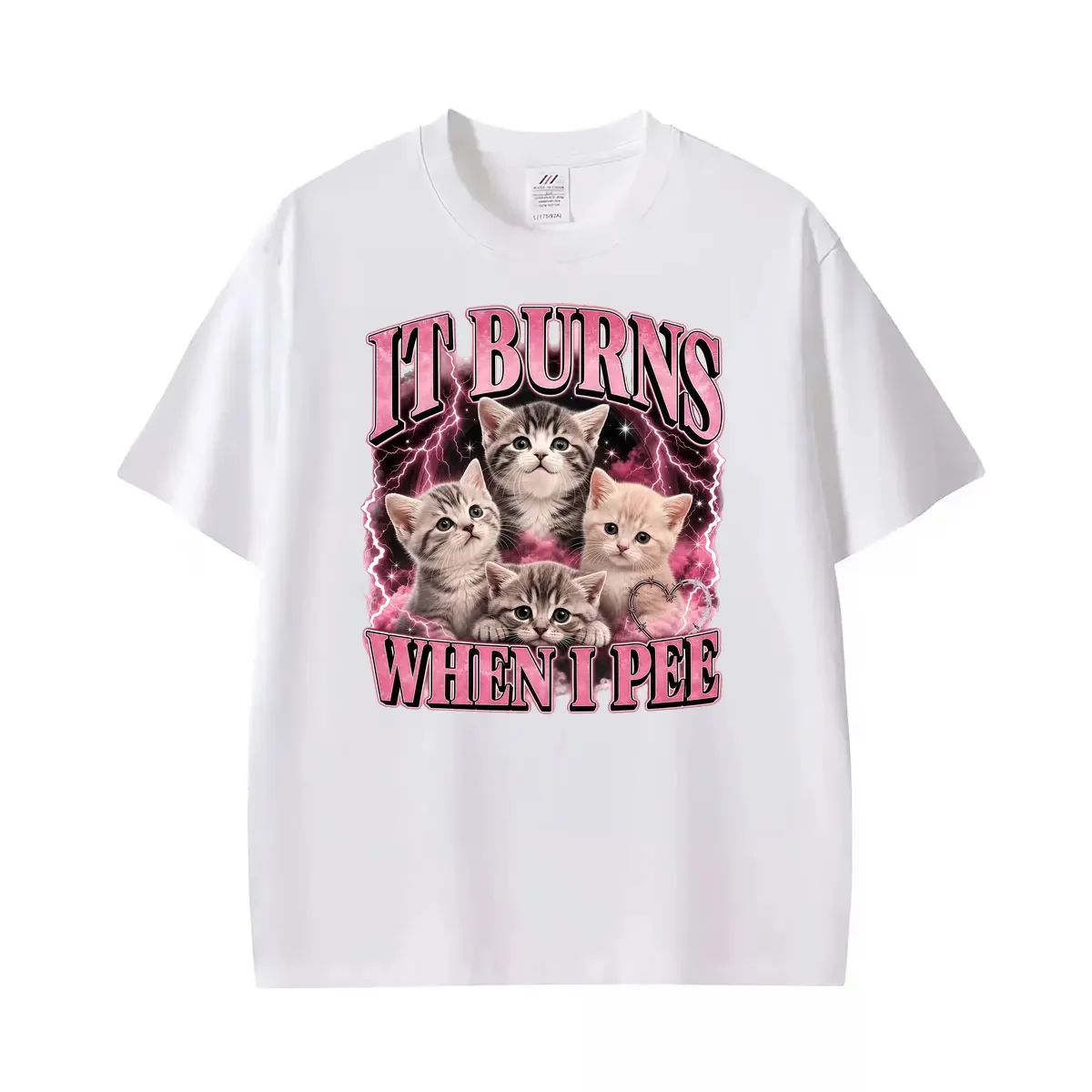 Funny It Burns When I Pee Meme Graphic T-shirts Women Clothing Retro High Quality T Shirts Fashion Comfort Oversized T-shirt